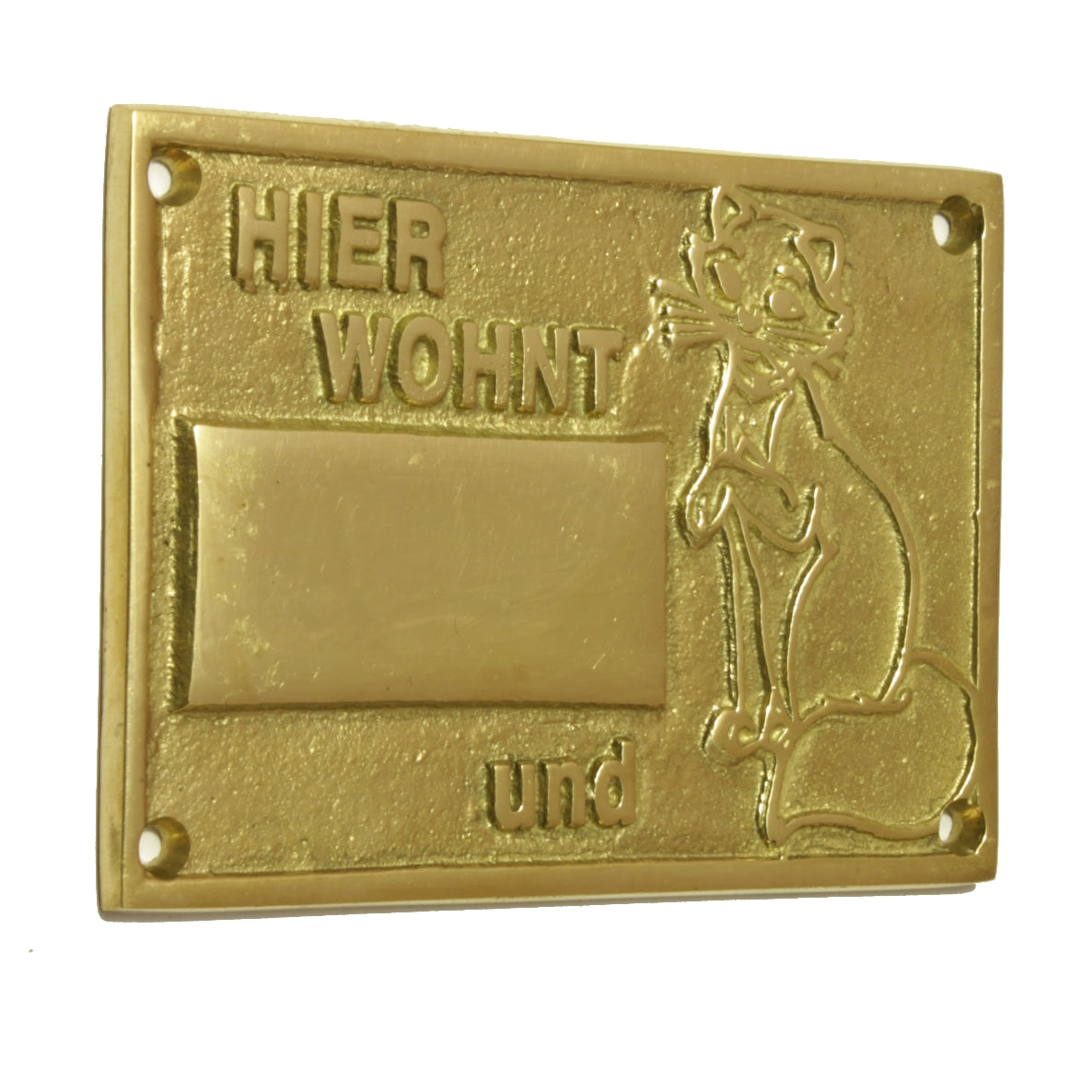 Messingschild Katze